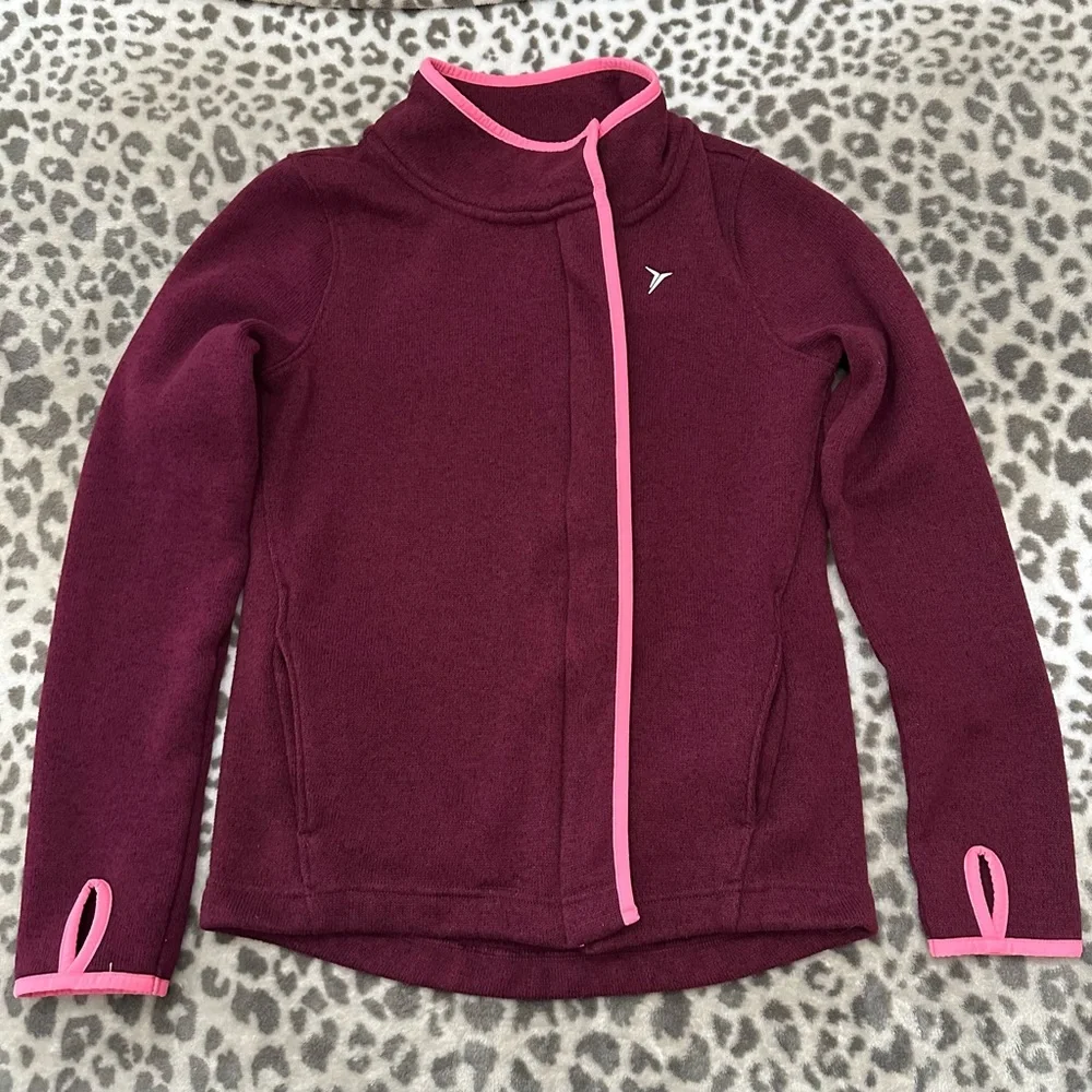 Old Navy Active Studio Wrap Jacket in Winter Wine Size XL 14 Regular Girls
